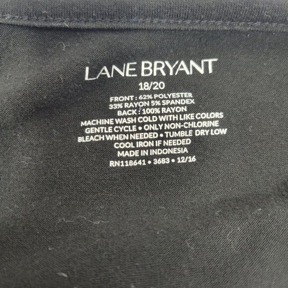 Lane Bryant Women's Black Long Sleeve Floral Purple/Grey Pattern Back Size 18/20 - Picture 8 of 9